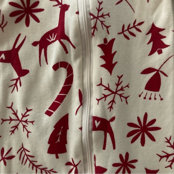 Hanna Andersson 50 Newborn 3 Months Holiday Christmas Pajamas Zip Deer Organic - Picture 7 of 8